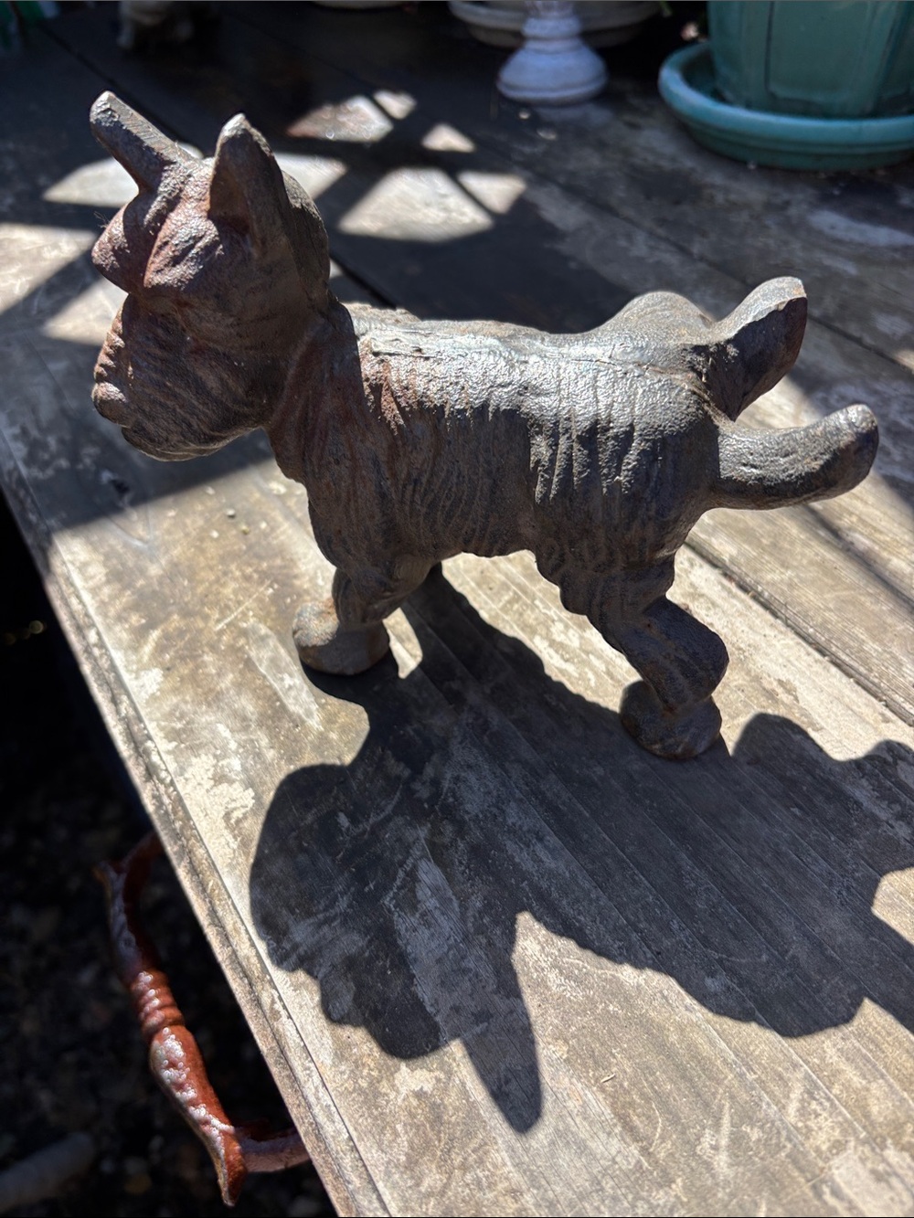 Rustic Cast Iron Dog Figurine - Black Decorative Home Accent
